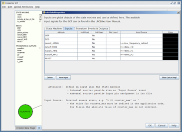 I/O and timer values are entered into a simple table I/O and timer values table